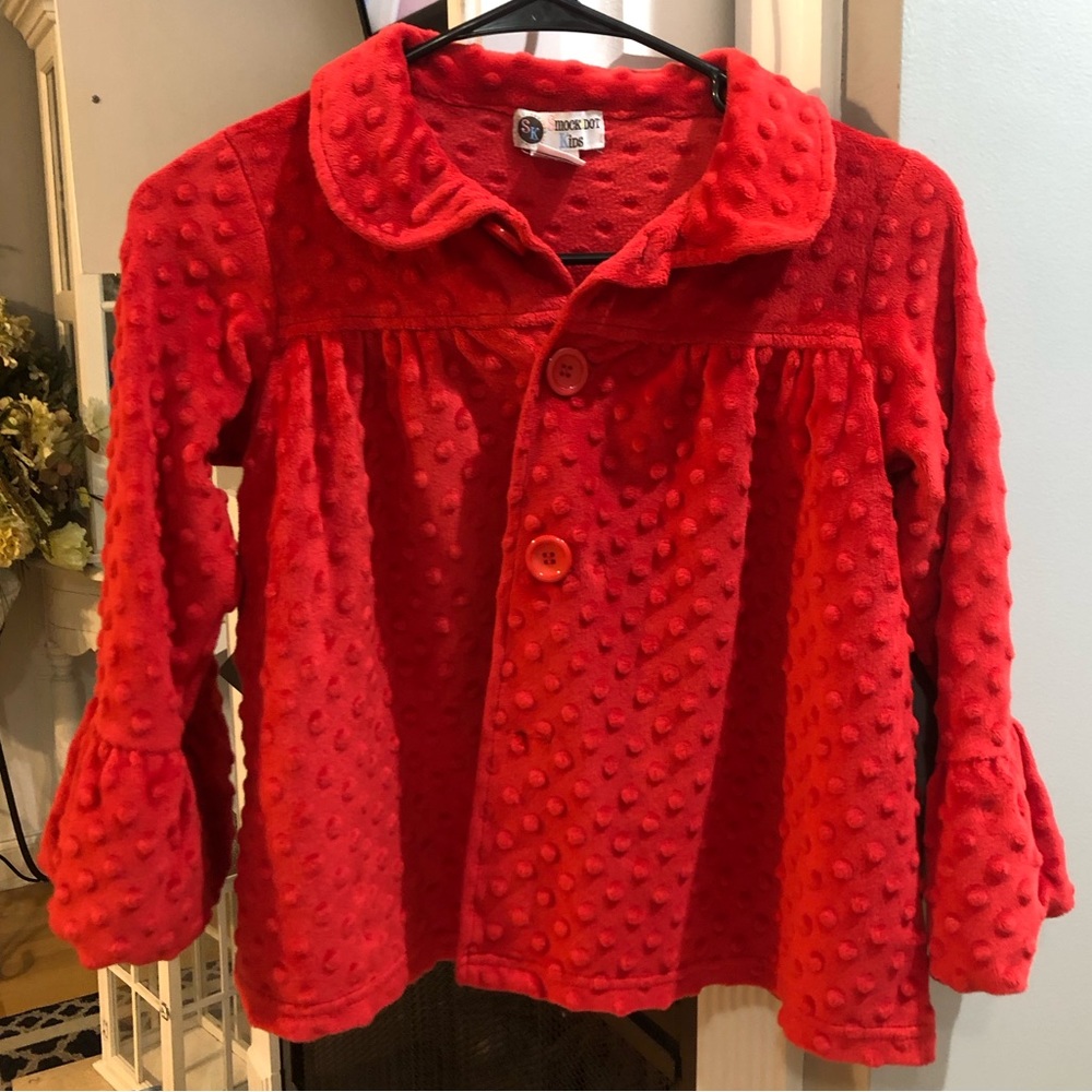 Smock Dot Kids Fuzzy Polka Dot Peplum Jacket